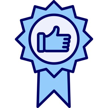 Başparmak Yukarı simgesi ve vektör illüstrasyonuyla En İyi Uygulama Rozeti  