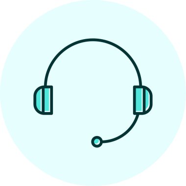 Kulaklık. Web simgesi basit illüstrasyon