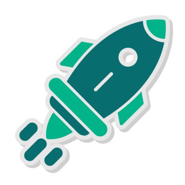 Roket. Web simgesi basit illüstrasyon 