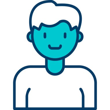 İnsan avatar web simgesi basit illüstrasyon 