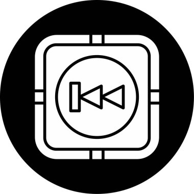 Önceki düğme simgesi, vektör illüstrasyonu basit tasarım