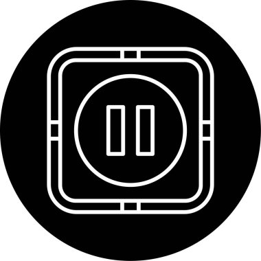 Duraklat düğmesi simgesinin vektör çizimi    