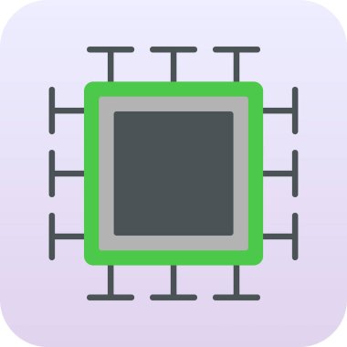  Mikroçip. Web simgesi basit illüstrasyon