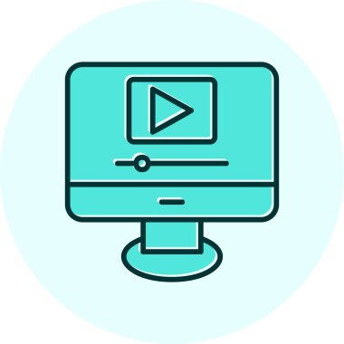 Video oynatıcı ikon vektör illüstrasyonu 