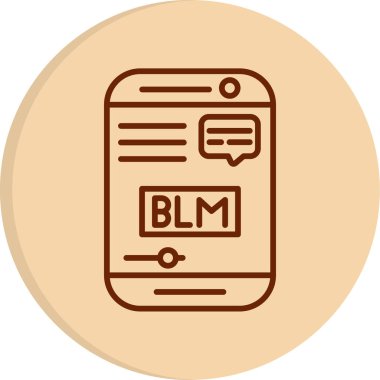 Akıllı telefon simgesinde BLM 'nin vektör modern illüstrasyonuName
