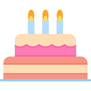 Doğum günü pastası. Web simgesi basit illüstrasyon