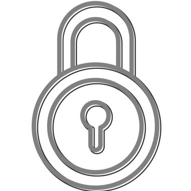 kilit düz simge vektör çizim