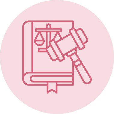 Hukuk kitabı. Web simgesi vektör illüstrasyonu