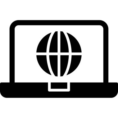 dizüstü bilgisayar simgesi, vektör illüstrasyonu basit tasarım