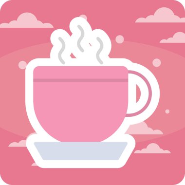 Kahve Kupası web simgesi, vektör çizim 