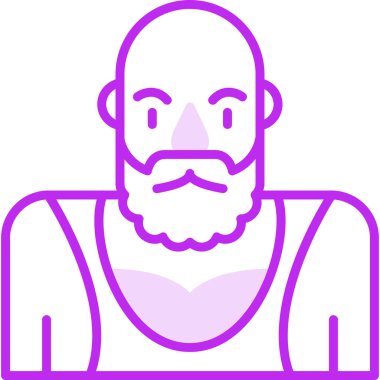 Halterci erkek simgesi, vektör illüstrasyonu basit tasarım