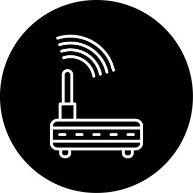 WiFi yönlendirici kutsal kişilerin resmi, vektör çizim