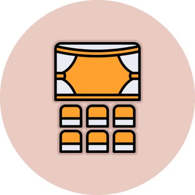 Tiyatro Web simgesi, vektör illüstrasyonu