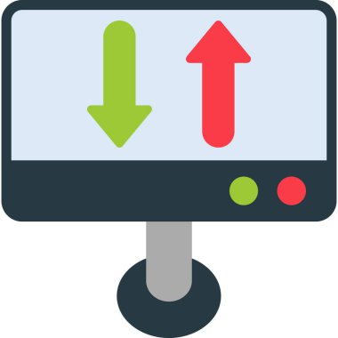 Monitör simgesinin vektör illüstrasyonu 