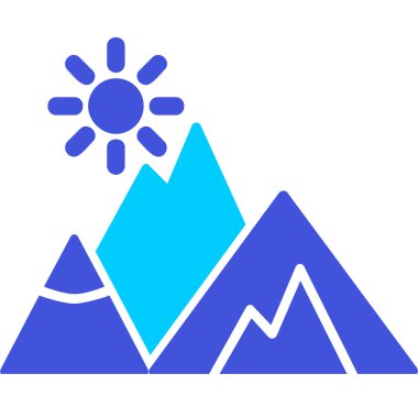 Dağlar. Web simgesi basit illüstrasyon  