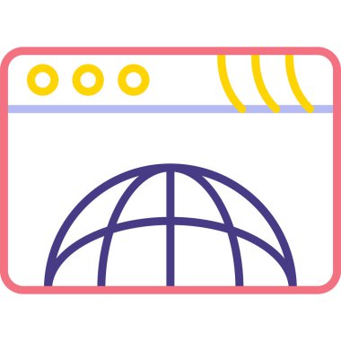 tarayıcı web simgesi, vektör illüstrasyonu