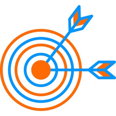 Oklu hedef. Web simgesi basit illüstrasyon 