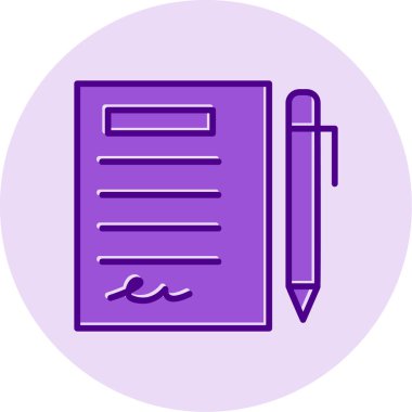 Kalem simgesi çizimi olan planlayıcı