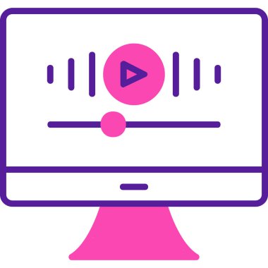 Müzik Video simgesinin vektör illüstrasyonu