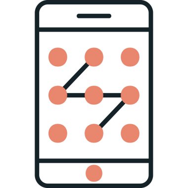 Mobil Desen Kilit simgesi, vektör illüstrasyonu
