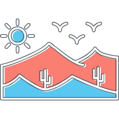 Desert web  icon, outline style clipart