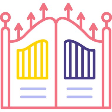 Kapı. Web simgesi basit illüstrasyon