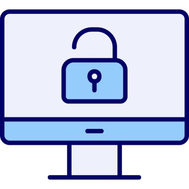 Güvenli olmayan bilgisayar vektör simgesi modern basit illüstrasyon