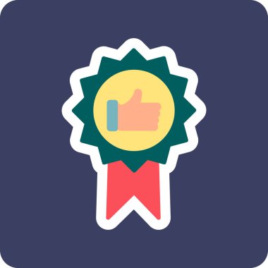 Başparmak Yukarı simgesi ve vektör illüstrasyonuyla En İyi Uygulama Rozeti  