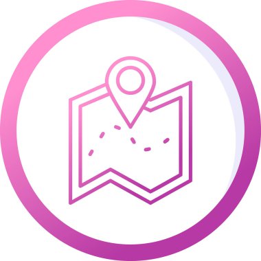 harita simgesinin vektör illüstrasyonu 