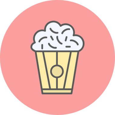 Patlamış mısır. Web simgesi basit illüstrasyon                                  