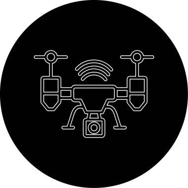 Drone simgesi vektör illüstrasyon tasarımı
