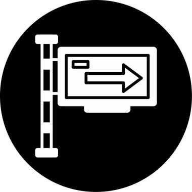 Tek Yol İşaret Ağı simgesi, vektör illüstrasyonu