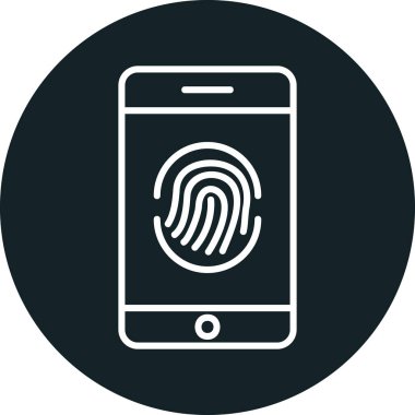 Parmak izi simgesi vektör çizelgesine sahip akıllı telefon