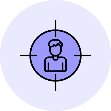 İnsan hedef simgesi, vektör illüstrasyonu basit tasarım