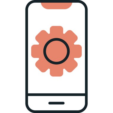 akıllı telefon ayarlama web simgesi vektör çizimi 