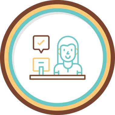 kadın web simgesi basit illüstrasyon 