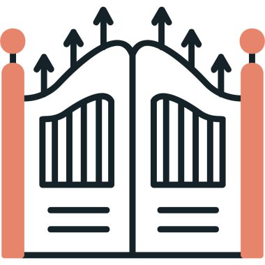 Kapı. Web simgesi basit illüstrasyon