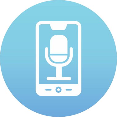 Telefon Kaydı, mikrofon ikonu vektör çizimi