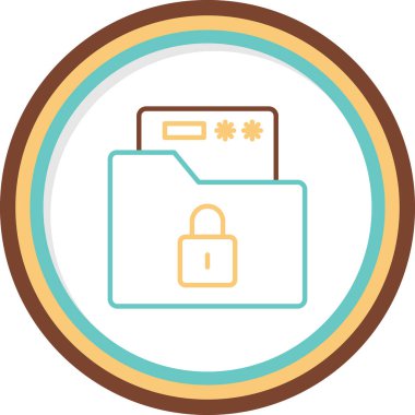 kilit düz simge vektör çizim