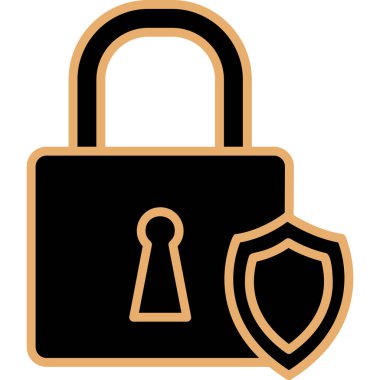 Asma kilit. Web simgesi basit illüstrasyon