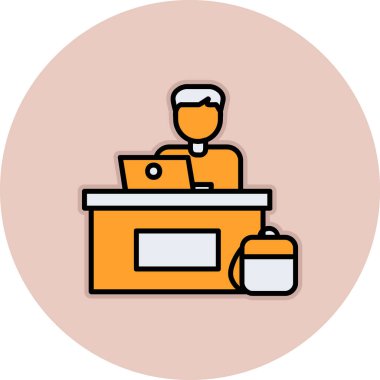 ofis çalışanı simgesi vektör illüstrasyon