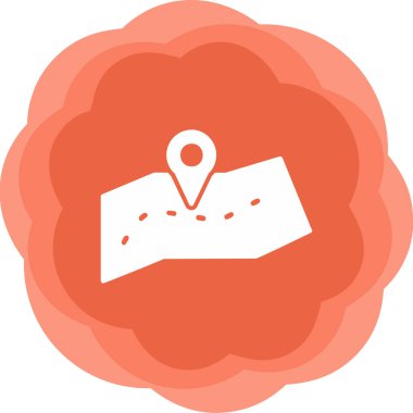 harita simgesinin vektör illüstrasyonu 