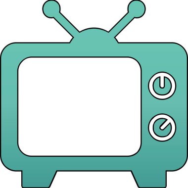 televizyon simgesi, basit vektör illüstrasyonu