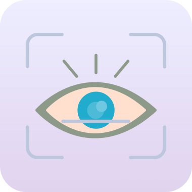 retina tarama simgesi, vektör illüstrasyonu 