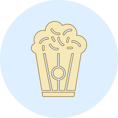 Patlamış mısır. Web simgesi basit illüstrasyon                                  