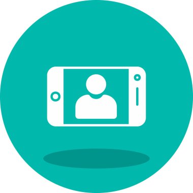 Telefon simgesi vektör illüstrasyonunda selfie