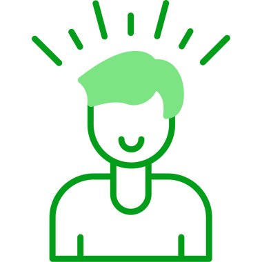 Kendine güvenen adam. Web simgesi basit illüstrasyon