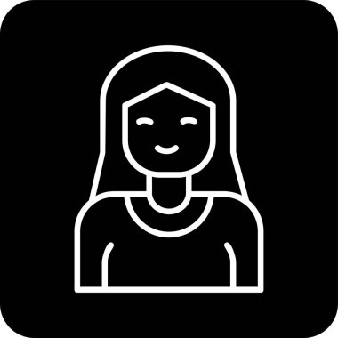 kız ana hatları ikon vektör illüstrasyonu 