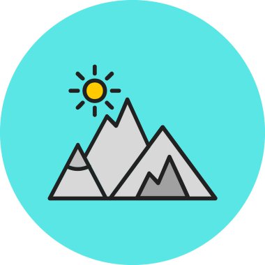 Dağlar. Web simgesi basit illüstrasyon  