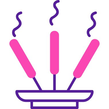 Tütsü çubukları simgesinin web çizimi